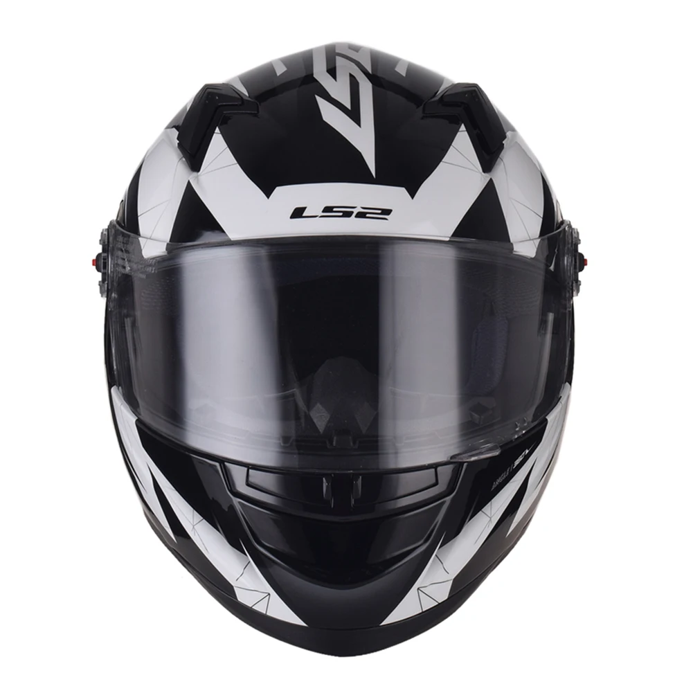 LS2 дренаж черный/белый полный лицо мото гоночный мотоциклетный шлем велосипед