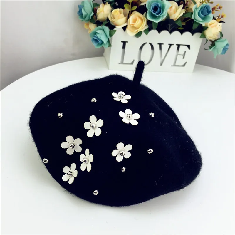 

Bonnet Girl Beret French Artist Warm Walking Cap Winter Beanie Hat Cap Vintage Plain Beret Hats Solid Color Elegant Winter Caps