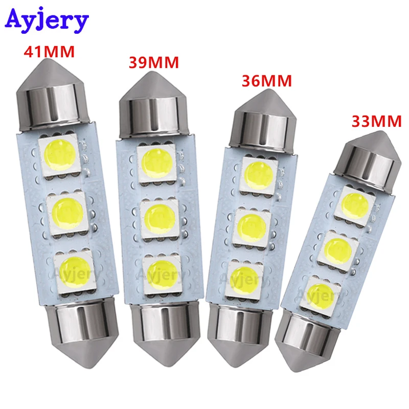 AYJERY оптовая продажа C5W 500 шт. Белый 5050 3 SMD 36 мм 39 41 гирлянда купольные