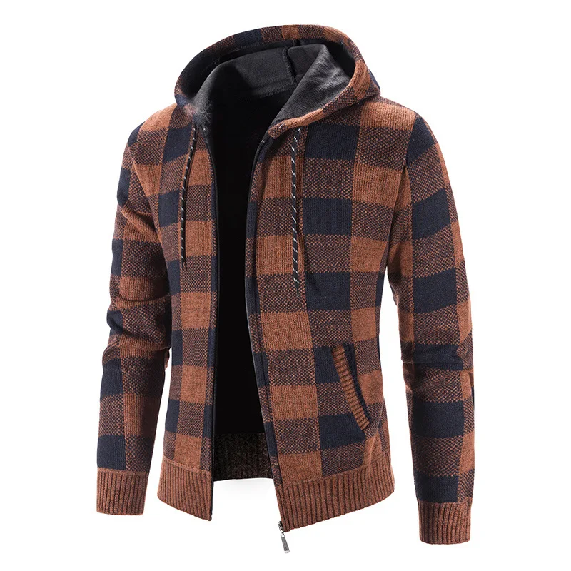

Shopify Drop Shipping 2021 Autumn Men's Sweater Patchwork Vintage Cardigan Autumn Thick Thermal Cotton Jacket Male ClothesM-3XL