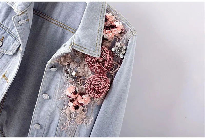 Женские короткие джинсовые куртки демисезонные новые однобортные с объемными