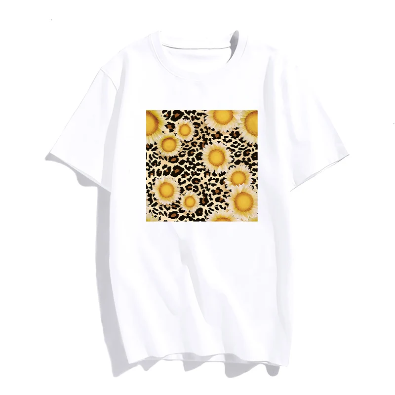 

Hot Sale Loose Cartoon Graphic Tshirt Round Collar T-Shirt Female Tops Womens Tees Cute Print White Lady Clothes Tshirts