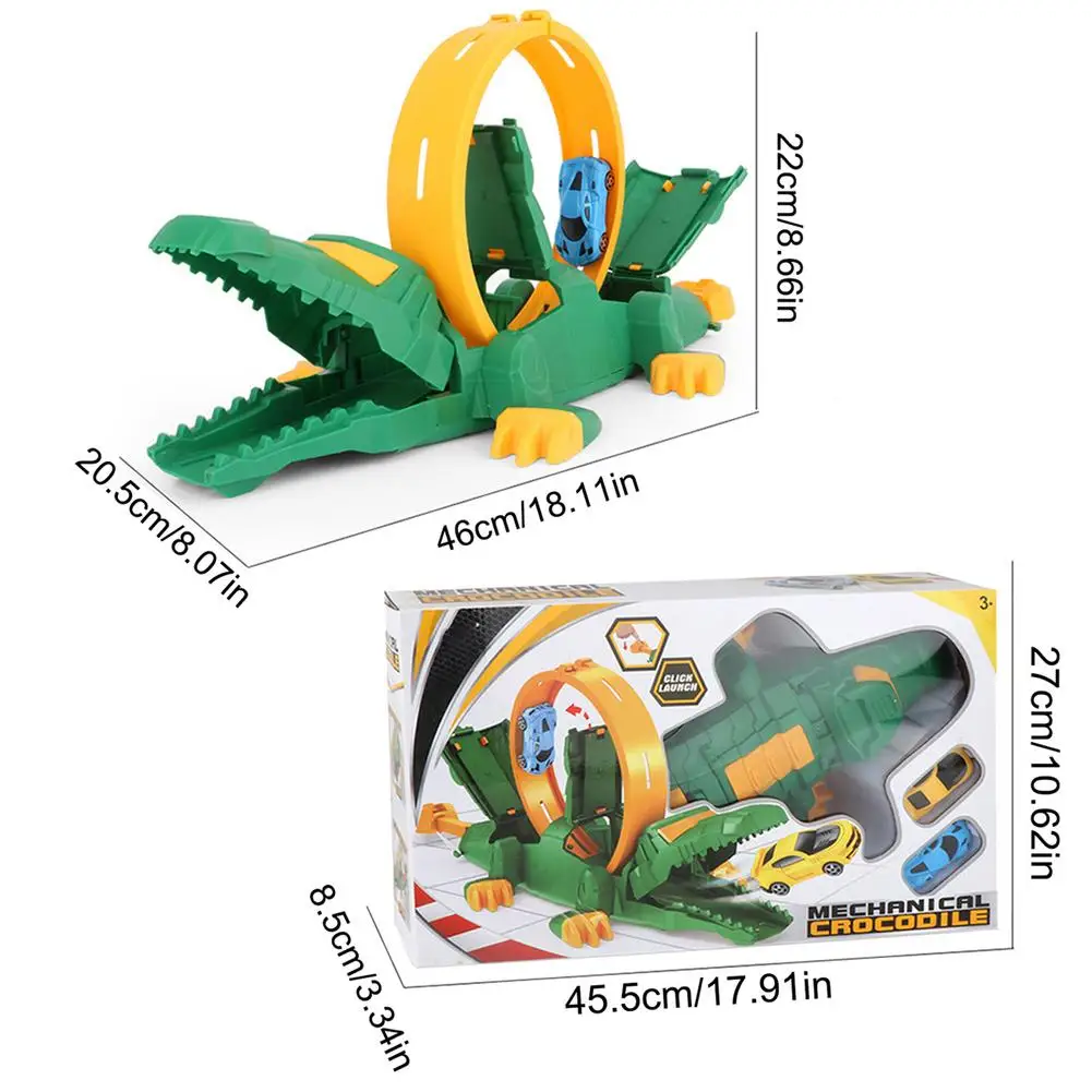 

Car Track Toy Crocodile Racing Loop Race Play Toys For Children 360-degree Rotating Puzzle Track Launcher Model Christmas Gifts