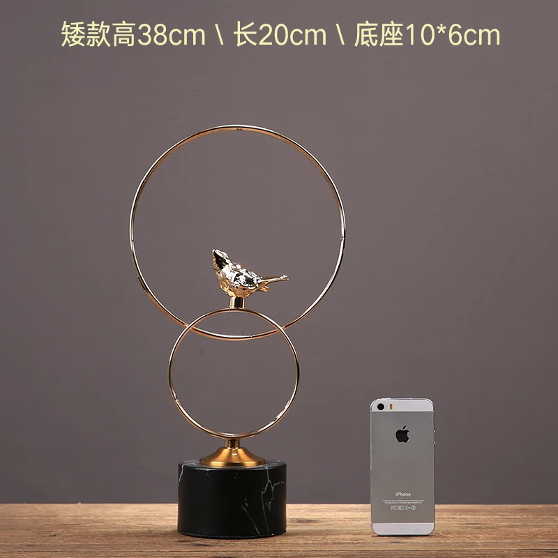 

New Chinese style creative light luxury metal Bird Ornament Home living room study hotel model room porch decoration