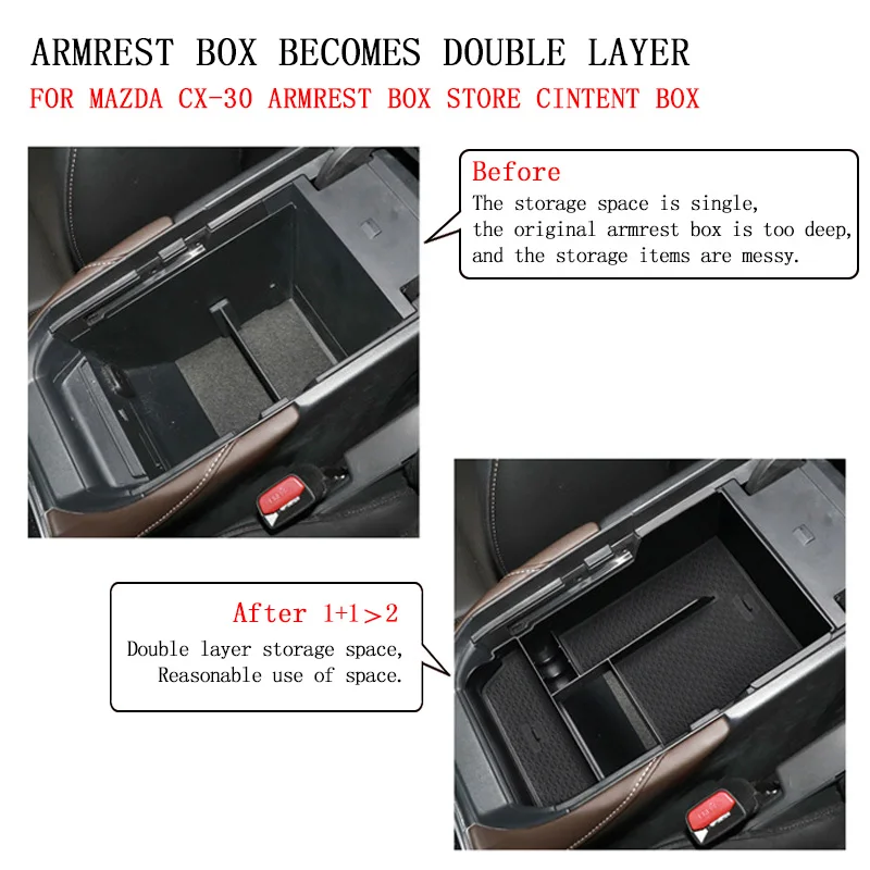 Car Center Storage Box Armrest Organizer Container Arm Rest Glove Holder Interior for Mazda CX-30 CX30 2020 2021 | Автомобили и