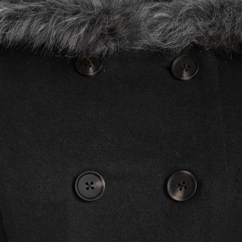 SAGACE Women Fashion Plus Size Double Breasted Fur Hooded Long Coat Full Cotton Pencil keep warm Korean Jacket Casual CoatOct 15