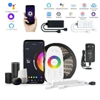 Светодиодная лента RGB SMD5050, гибкая неводонепроницаемая декоративная лампа с дистанционным управлением, с Wi-Fi, с сенсорным управлением, для комнатных праздников, 12 В постоянного тока