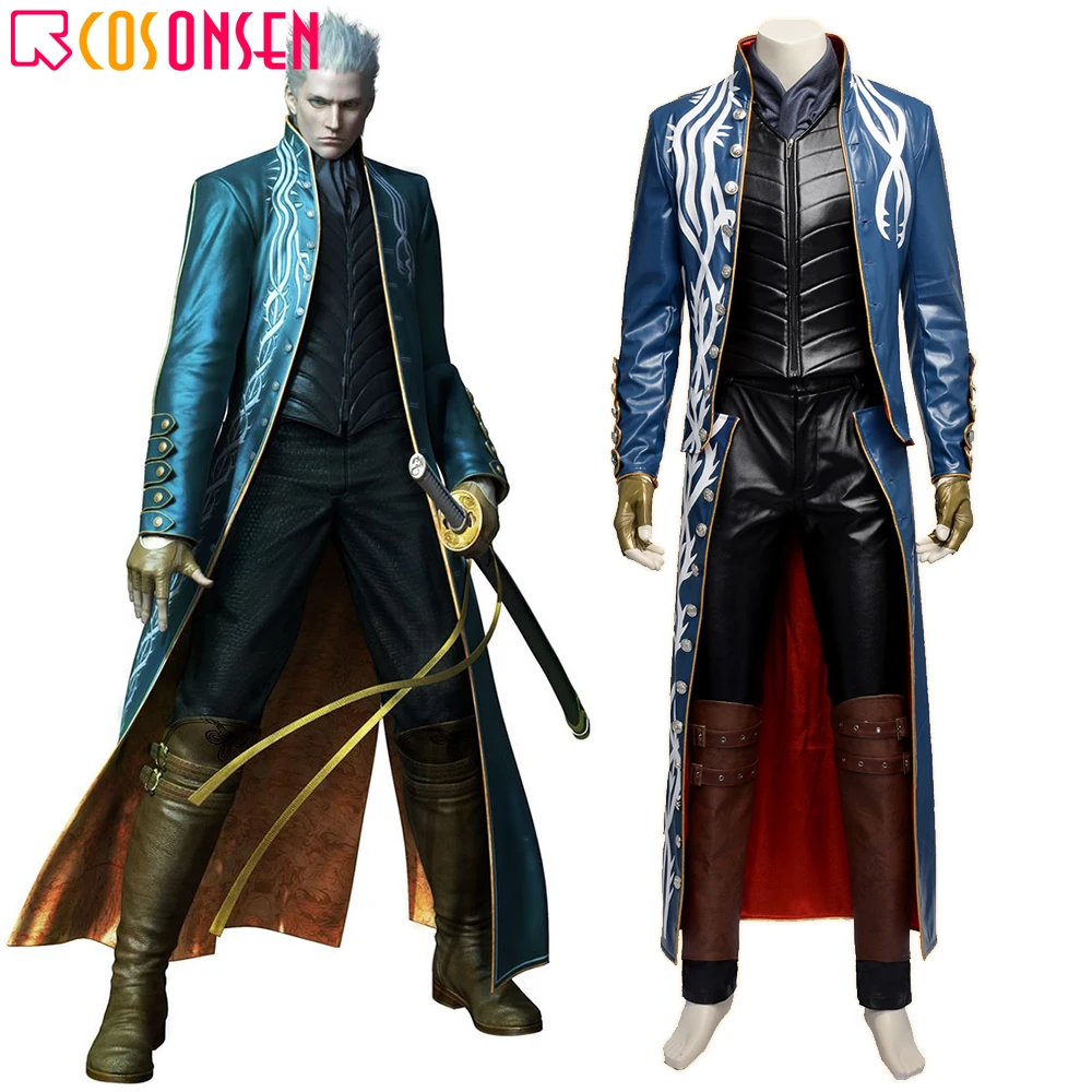 Костюм для косплея вергил костюм из игры DMC злого брата Данте вергила кожаный