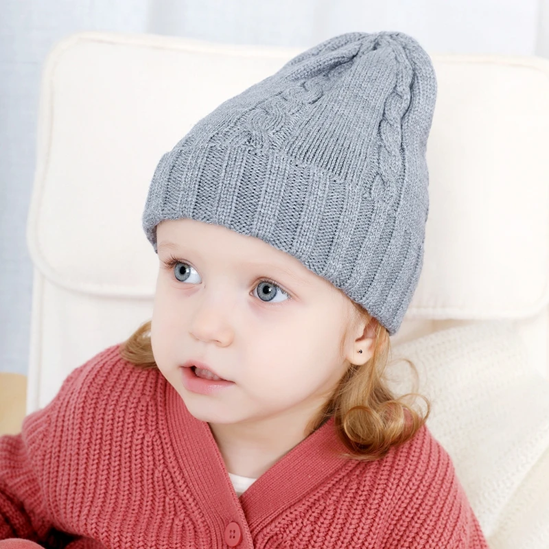 Шапка-ушанка для девочек шерстяная вязаная эластичная однотонная | Детская