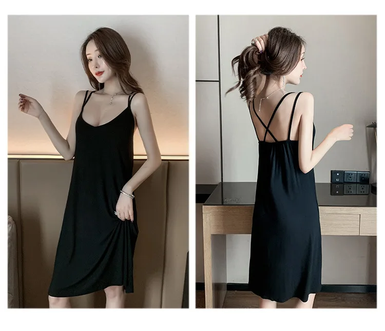 

Spring and Summer Modal Women's Nightdress Cute Backless Sexy Nightwear Home Service Sexy Sleepwear Women Sleep Tops Night Gown