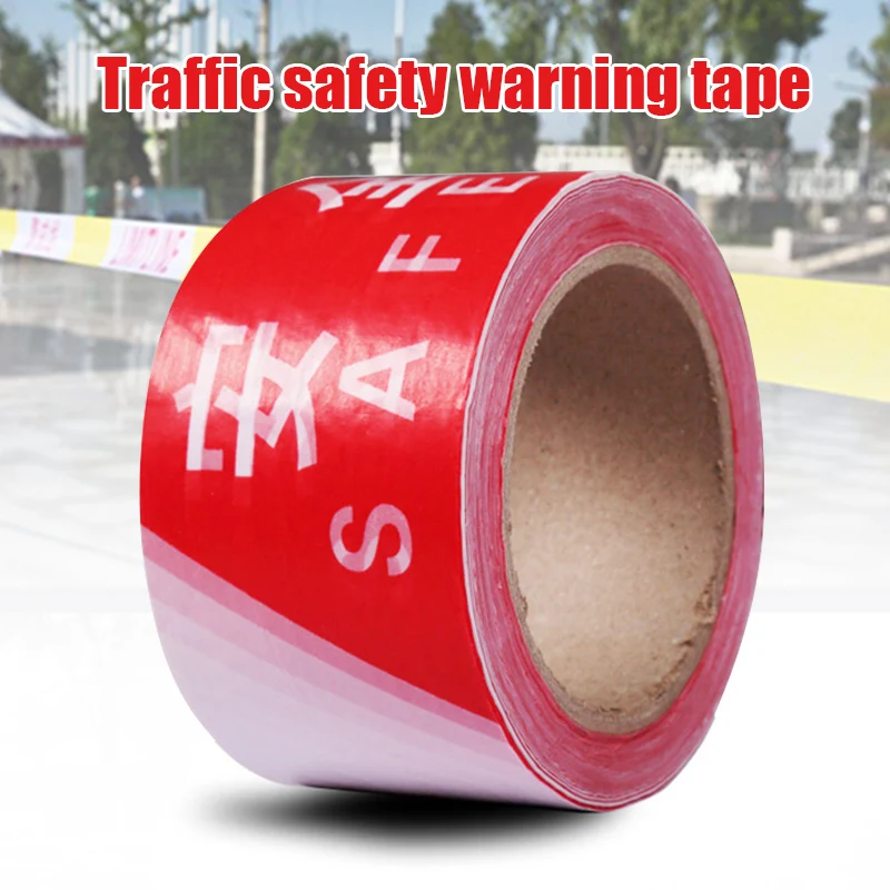 

100m Disposable Safety Cordon Warning Strip Red White Runway Belt Caution Tape