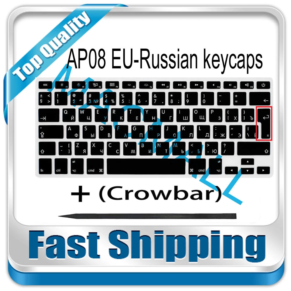 1 Set New For Macbook A1369 A1466 A1425 A1398 A1502 2011-2017 AP08 Russian Russia RU Keycaps Keys Keycap + Crowbar