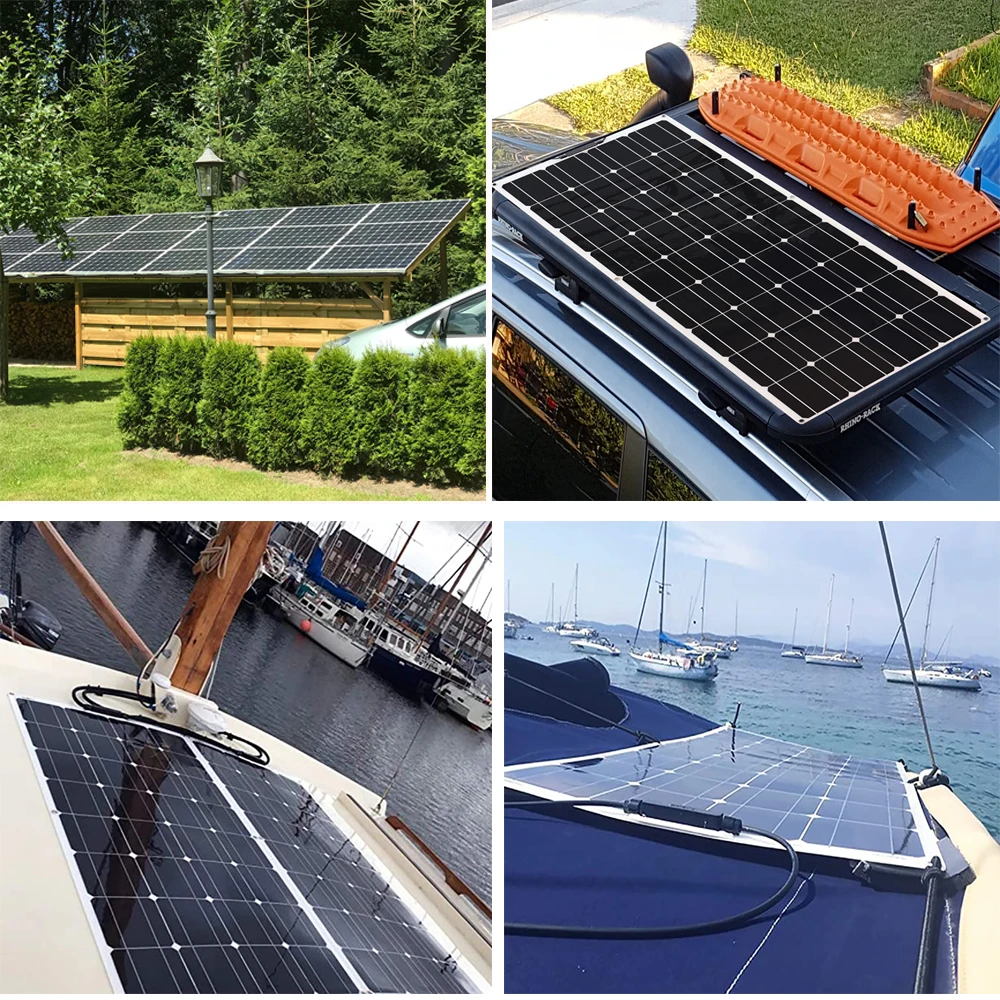 Jual Pengisi Daya Baterai Sistem Rumah Fotovoltaik Sel Surya Fleksibel 300W 360W Panel Surya 12V 600W Untuk Mobil RV Perahu Energi Berkemah 1000W