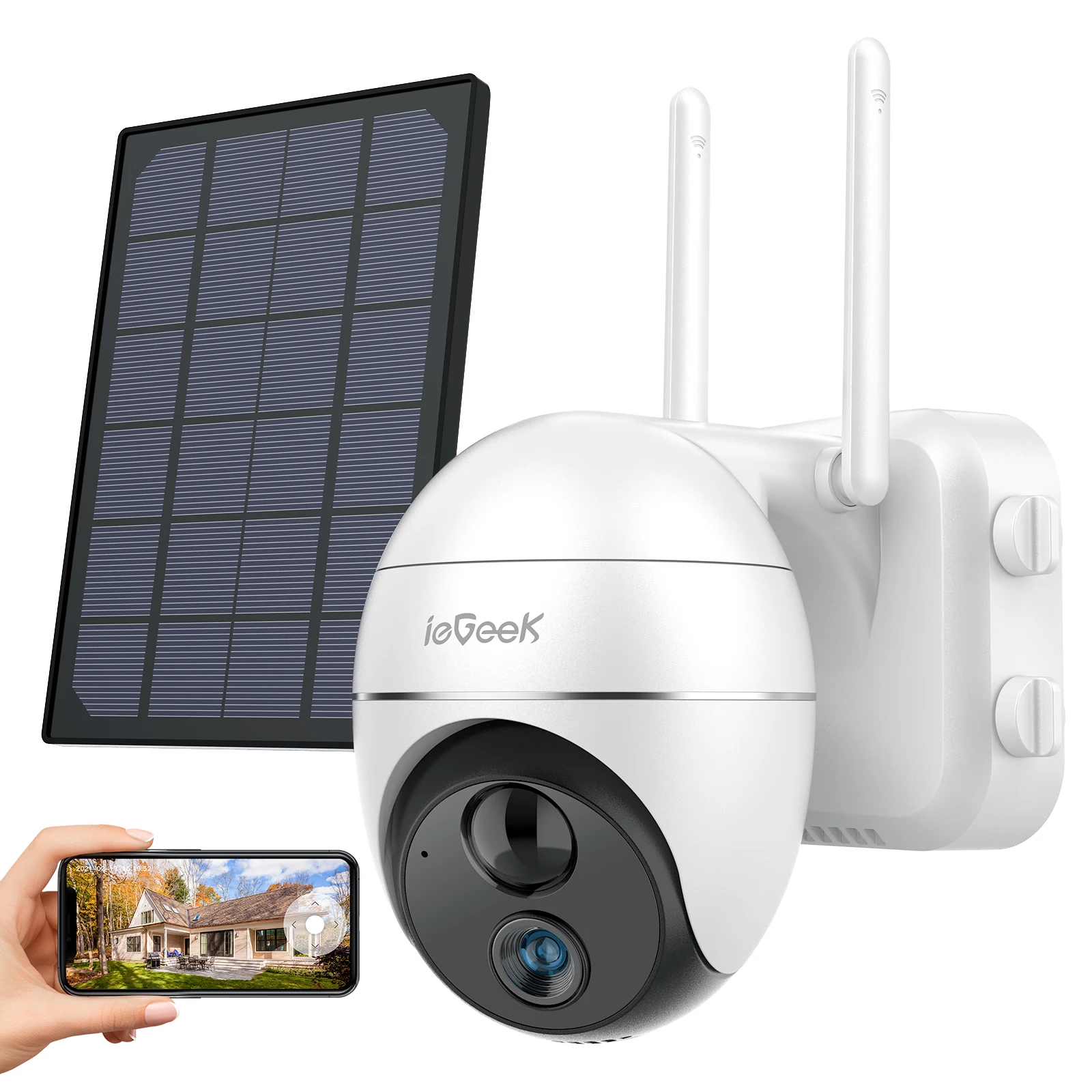 Камера видеонаблюдения ieGeek PTZ 15000 мАч 1080P Full HD 2 МП | Безопасность и защита