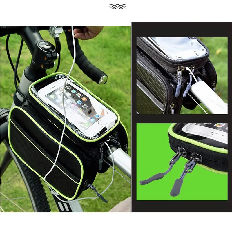 

for iphone 6.0" inch Touch Screen Frame Front Head Top Tube Waterproof Cycling Storage Bike Bicycle Mobile Cell Phone Bag holder