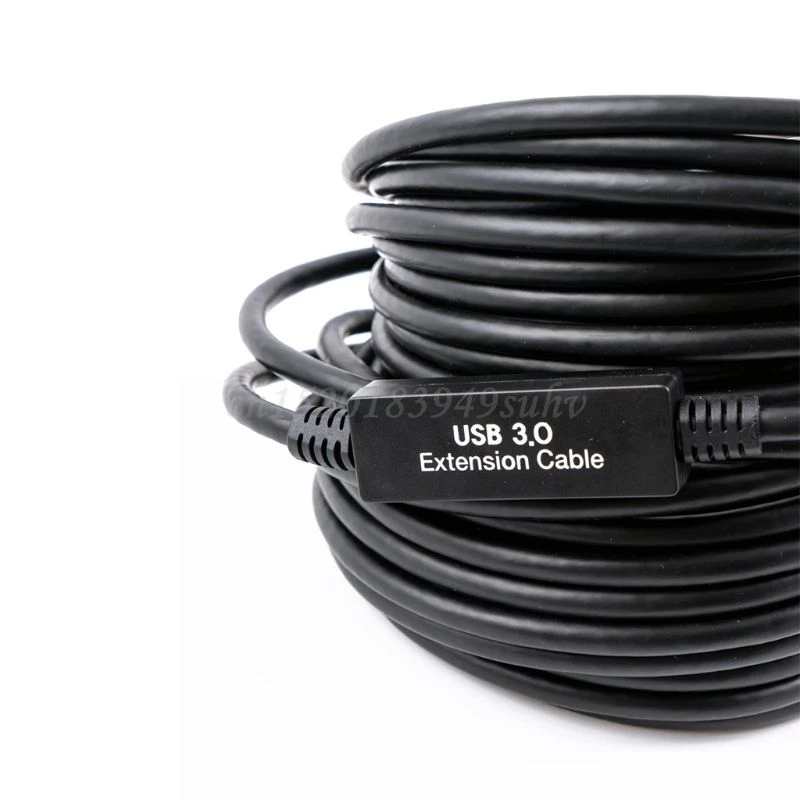 

OOTDTY 5m/10m/15m USB3.0 Extension Cable Signal Amplification US/EU Plug Power Adapter