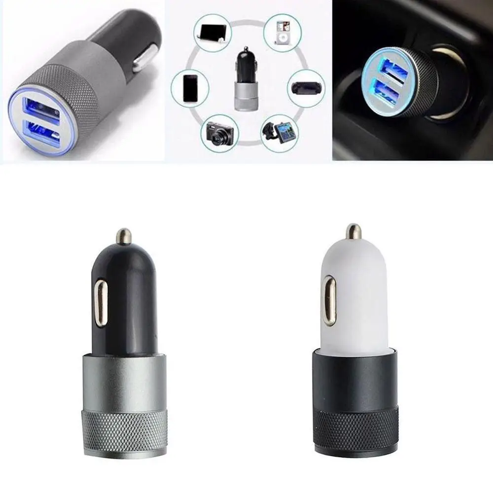 Автомобильное мини зарядное устройство с двумя usb-портами, мини-прикуриватель, usb-разъем, универсальный адаптер для автомобильного прикуривателя