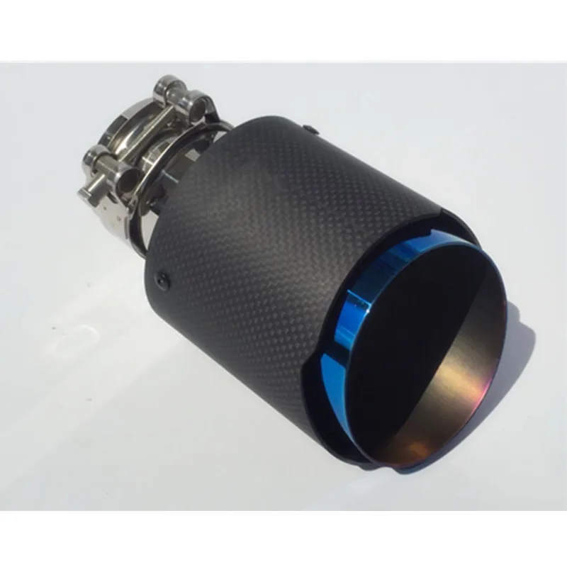 1 шт. 63 мм INLET-89MM выход углеродное волокно Синий нержавеющая сталь наконечник на