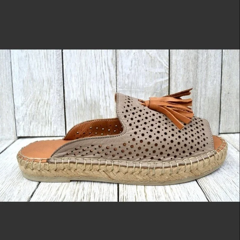 

flats tassel shoes woman beach sandals leather slippers open toe slides women summer plus size sandalias mujer sapato feminino
