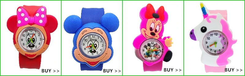 High Quality Children Watch for Girls Baby Gift 3D Minnie Turtle Pat Flap Wrist Watch Child Sports Students Clock Kids Watches