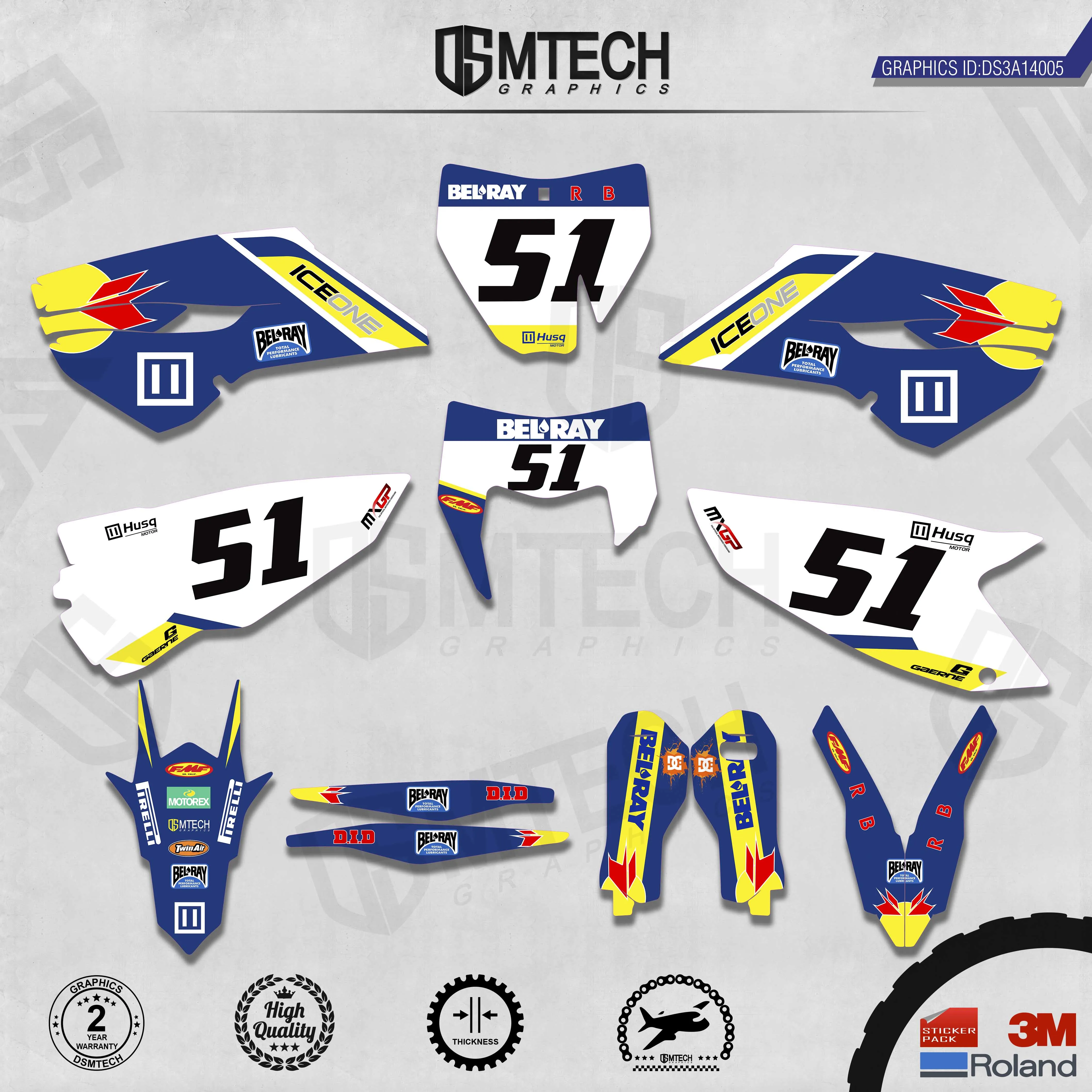 DSMTECH Customized Team Graphics Backgrounds Decals 3M Custom Stickers For 2014-2015TC-FC 2014-2016TE-FE 005