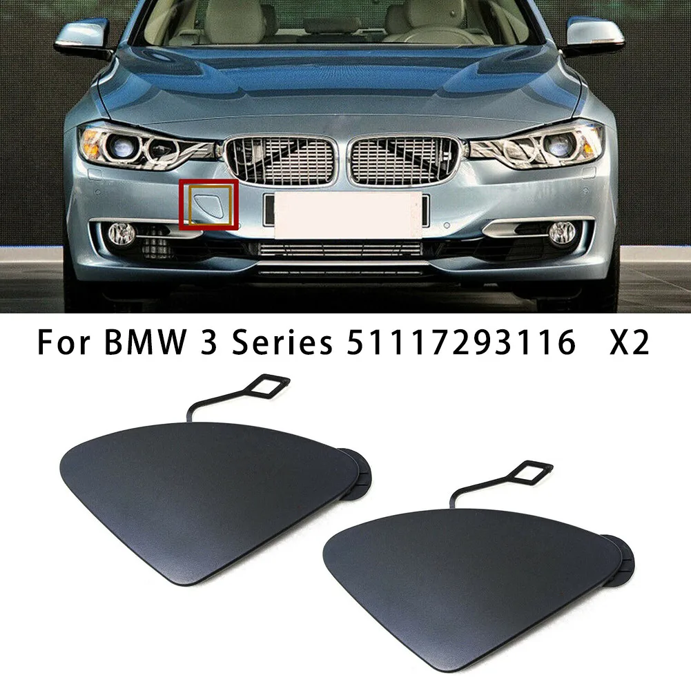 

1 Pair Front Bumper 51117293116 Tow Hook Black Eye Cover Plastic Decor