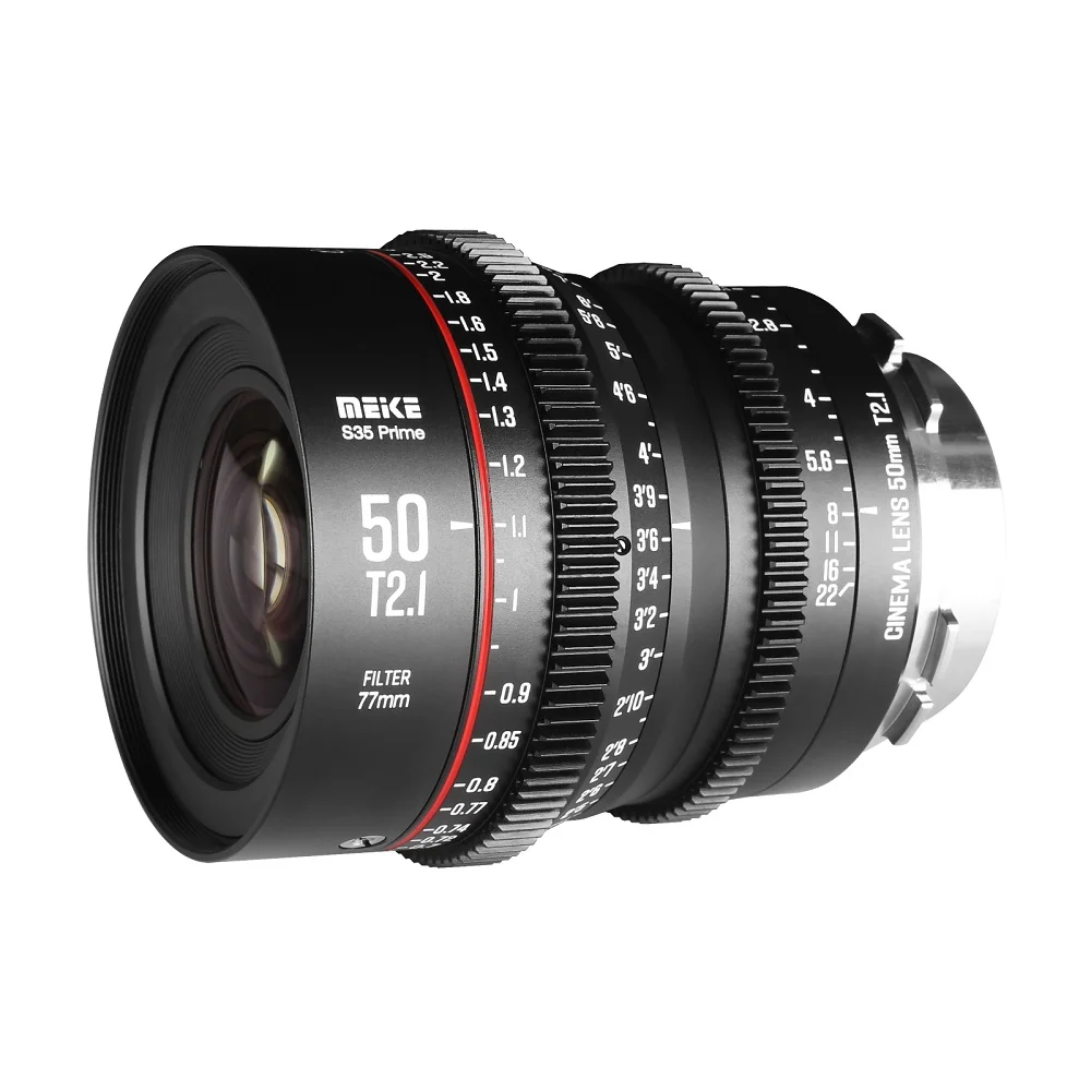 Meike 50mm T2.1 S35 Manual Focus Wide Angle Prime Cinema Lens for Canon PL Mount / S35 Cine Camcorder