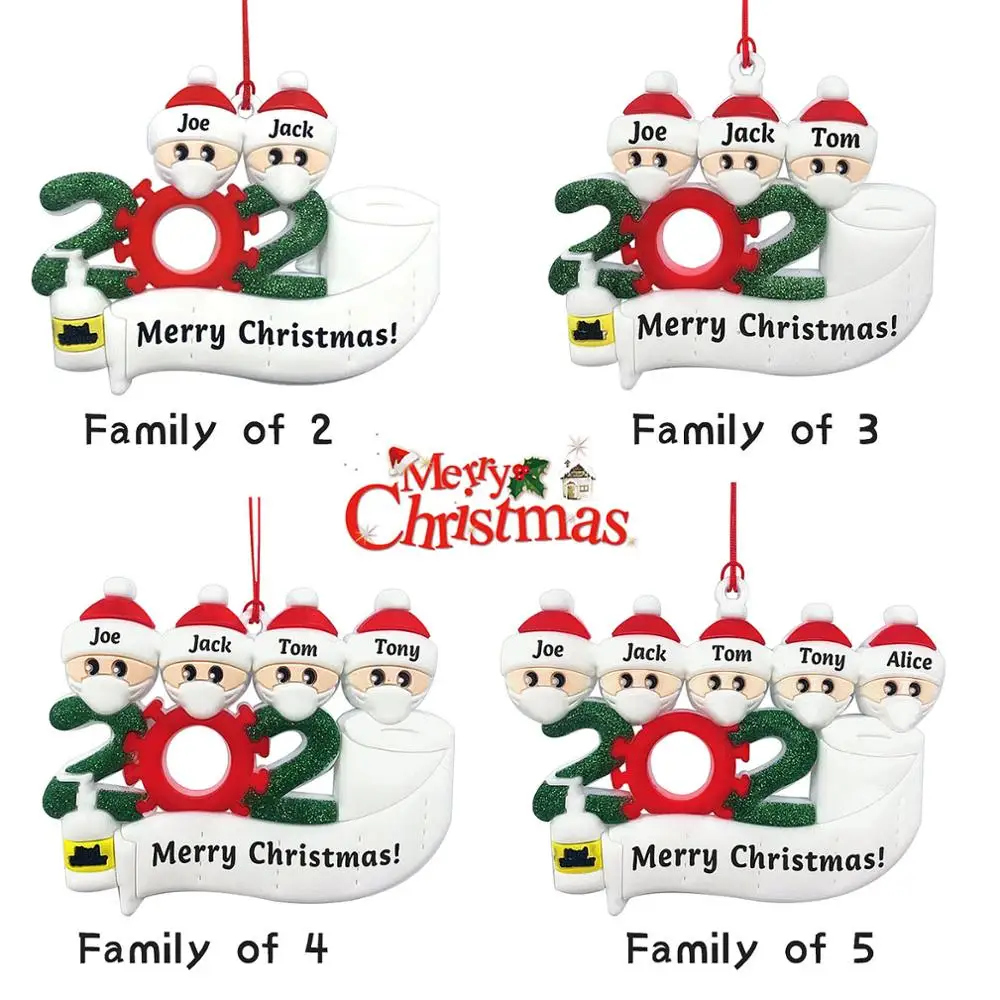 

2020 DIY Quarantine Christmas Ornament Decoration Santa Claus Quarantine Personalized Hanging Pendant ChristmasTreeOrnamentssp7