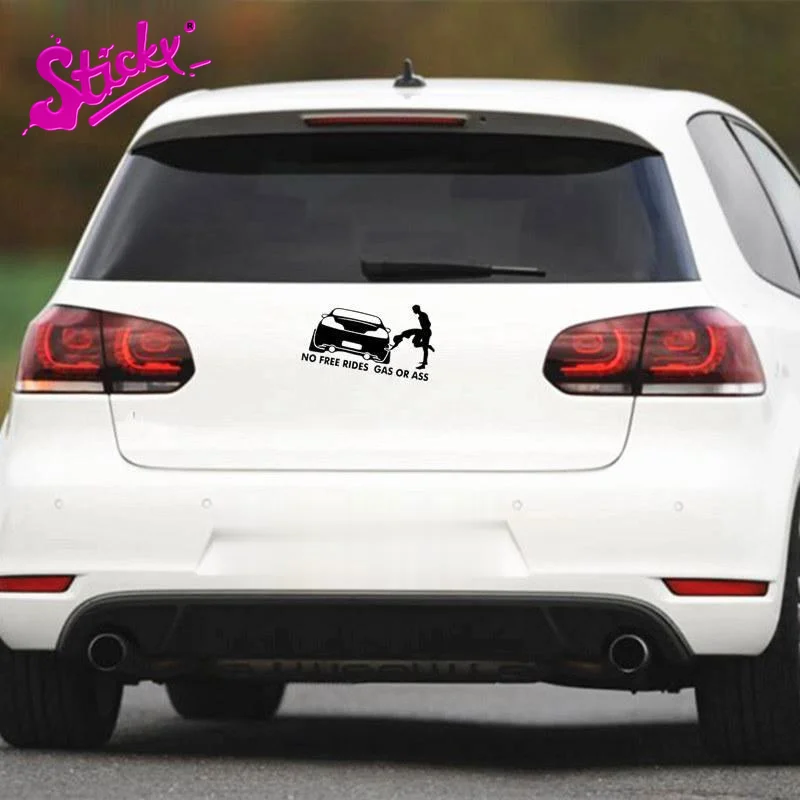 Липкий &quotNo Free Rides&quot газ или задница Смешные автомобильные Стикеры Наклейка