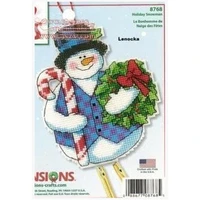 gold collection counted cross stitch kit holiday snowman wind chimes windbell ornament ornaments dim 8768