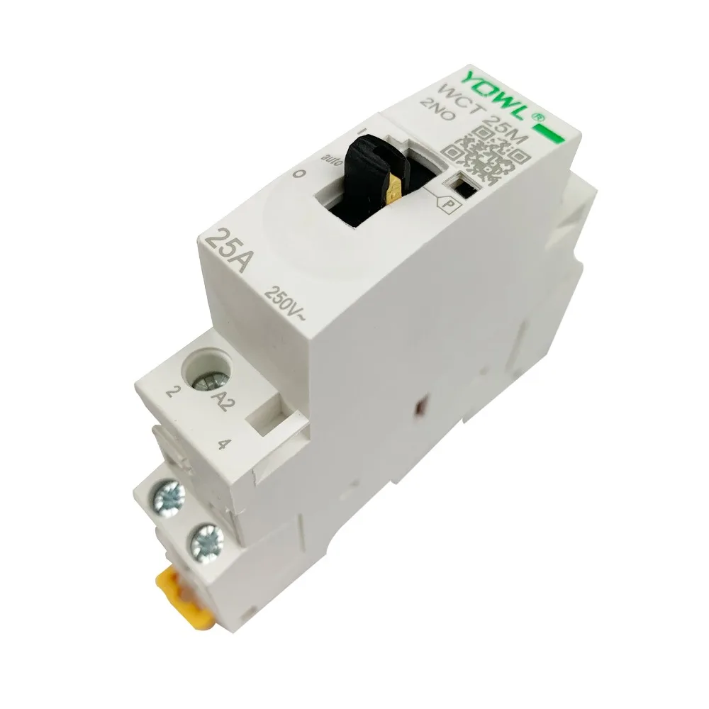 

2P 2NO 25A 220V/230V 50/60HZ Din Rail Household AC Contactor Manual Control Switch for Smart Home Automation Module Controller