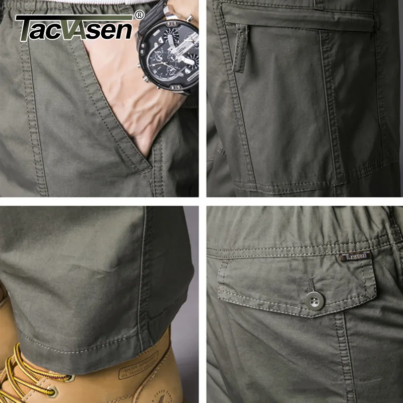 TACVASEN, осенние брюки, мужские, хлопок, модные, повседневные, свободные, прямые, длинные штаны, много карманов, карго, рабочие штаны, одежда для мужчин, TD-SSXK-01