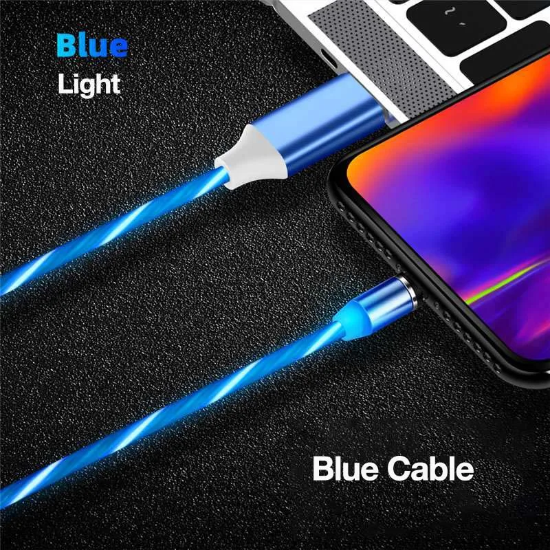 1M Blue cable MOOJECAL Магнитный зарядный кабель Micro usb type C зарядное устройство Быстрая зарядка для iPhone XS Max samsung зарядный магнит Android телефон - Цвет: 1M Blue cable