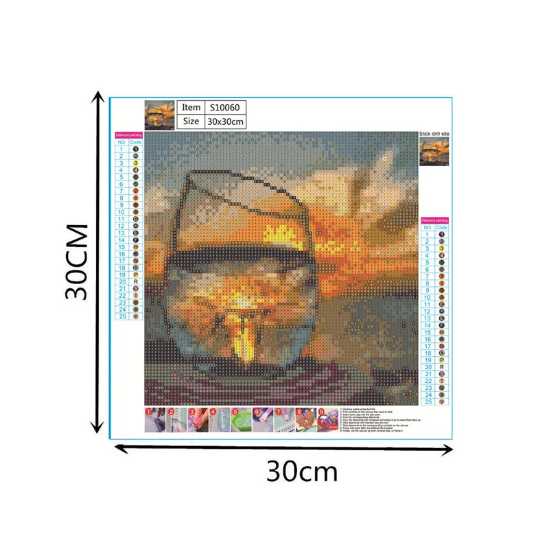 5D DIY алмазная живопись Стекло чашки море солнечный свет желтый Алмазная вышивка