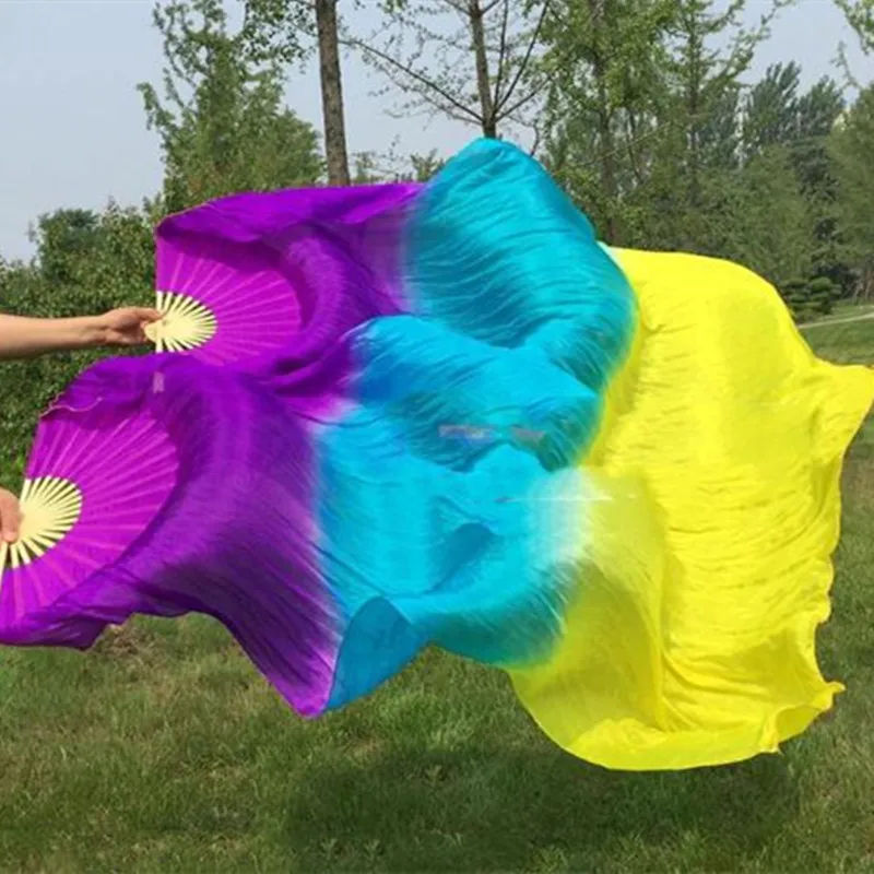 Фата веер для танца живота Классическая вертикальная фата белого мятного цвета с