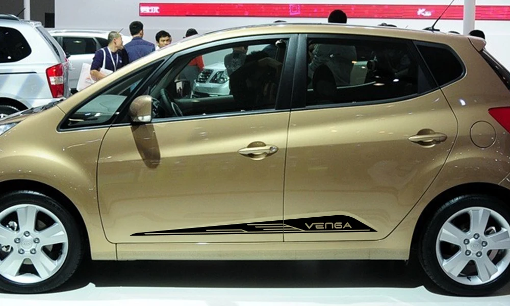 2 шт. наклейки на юбку для двери автомобиля Kia Venga Автомобильная виниловая пленка гонки спорт DIY Наклейка автомобильный Стайлинг принадлежности для тюнинга