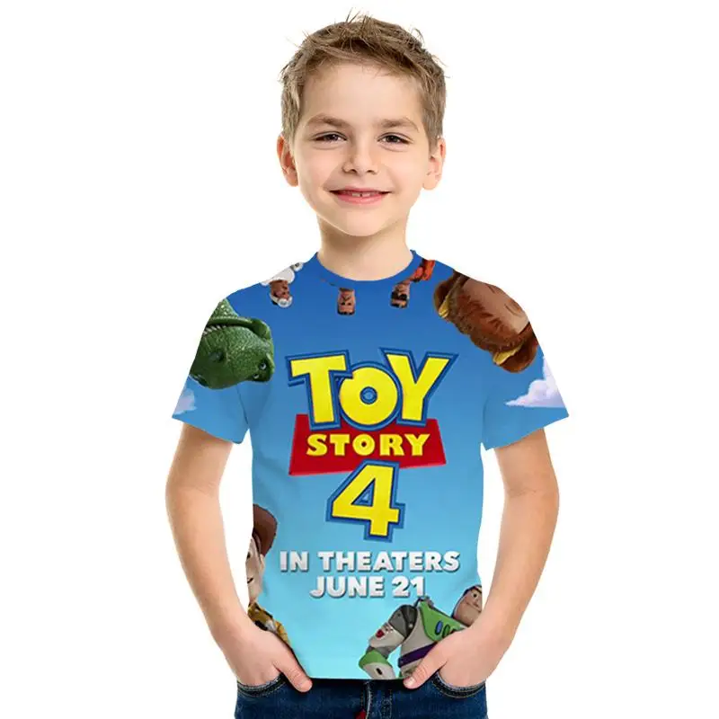 3D анимированная игрушка-Фотоаппарат, история 4, детская одежда с героями мультфильмов Милая рубашка для отдыха для мальчиков и девочек модная футболка с короткими рукавами для детей в стиле Харадзюку