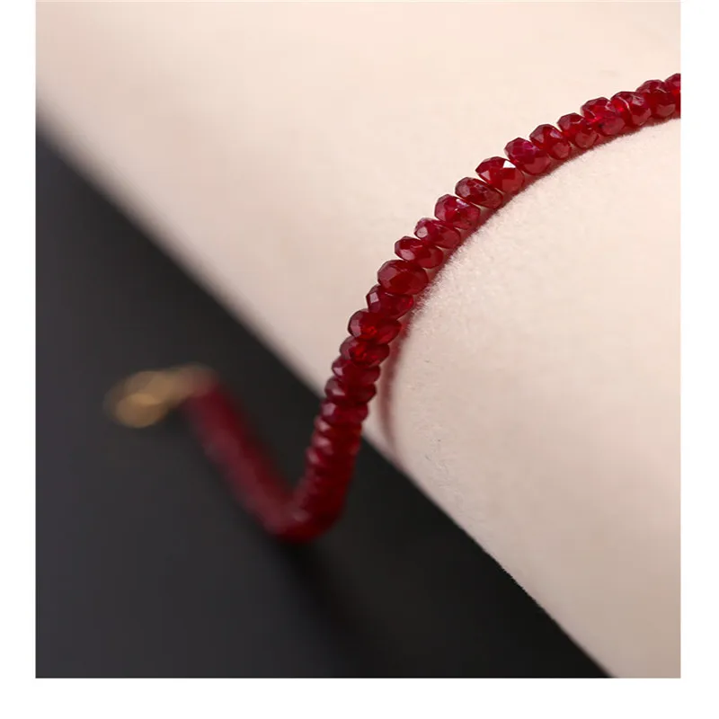 DMBS230 граненый рубиновый браслет женский день подлинный поран желтый 18K с