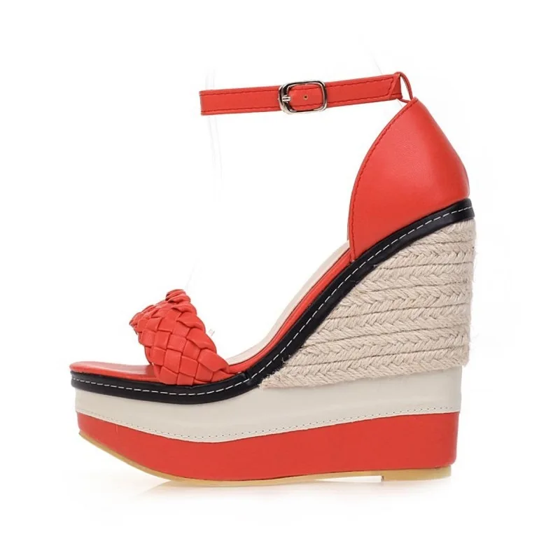 

2020 Super High Women Summer Wedge Sandals Female Platform Fashion High Heel Sandals Ankle Strap Open Toe Ladies Shoes Size 43