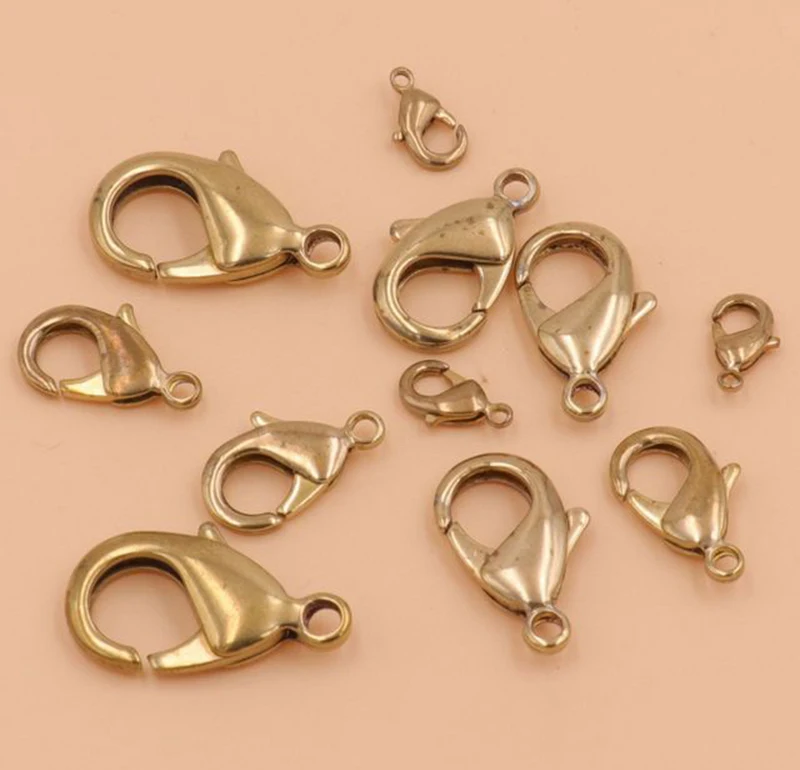 Овальная латунная застежка-карабин длиной 10-27 мм зажим-клипса кольцо-застежка