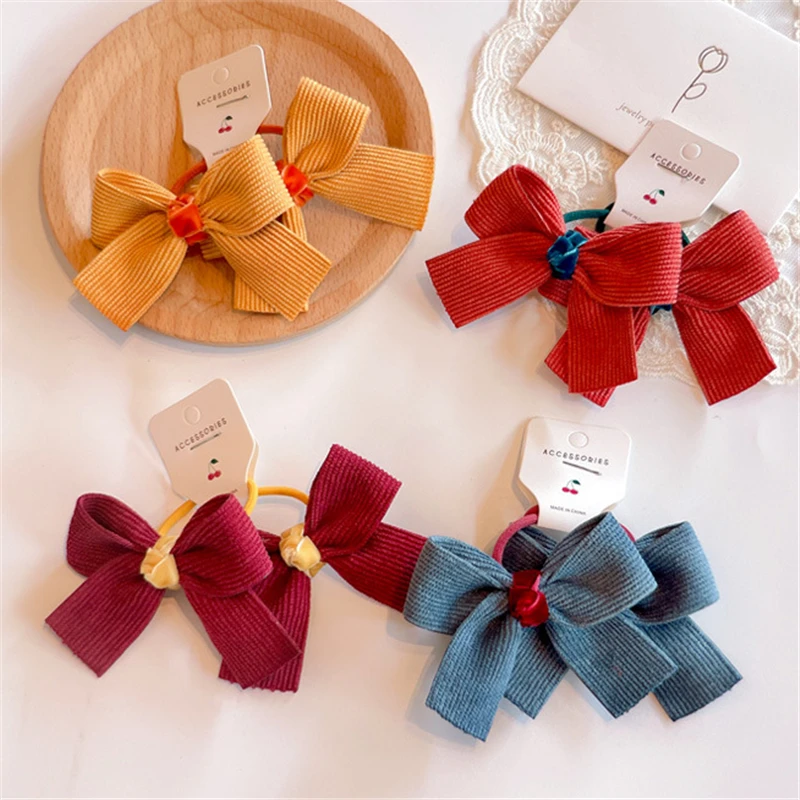 

10 шт./лот бутик вельветовые банты для девочек резинки для волос мягкая ткань эластичные резинки для волос для детей Детские аксессуары для волос