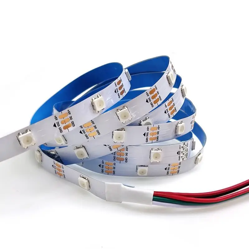 DC5V WS2812 умная светодиодная Пиксельная полоса 1 м/5 м черный/белый PCB 30/60/144
