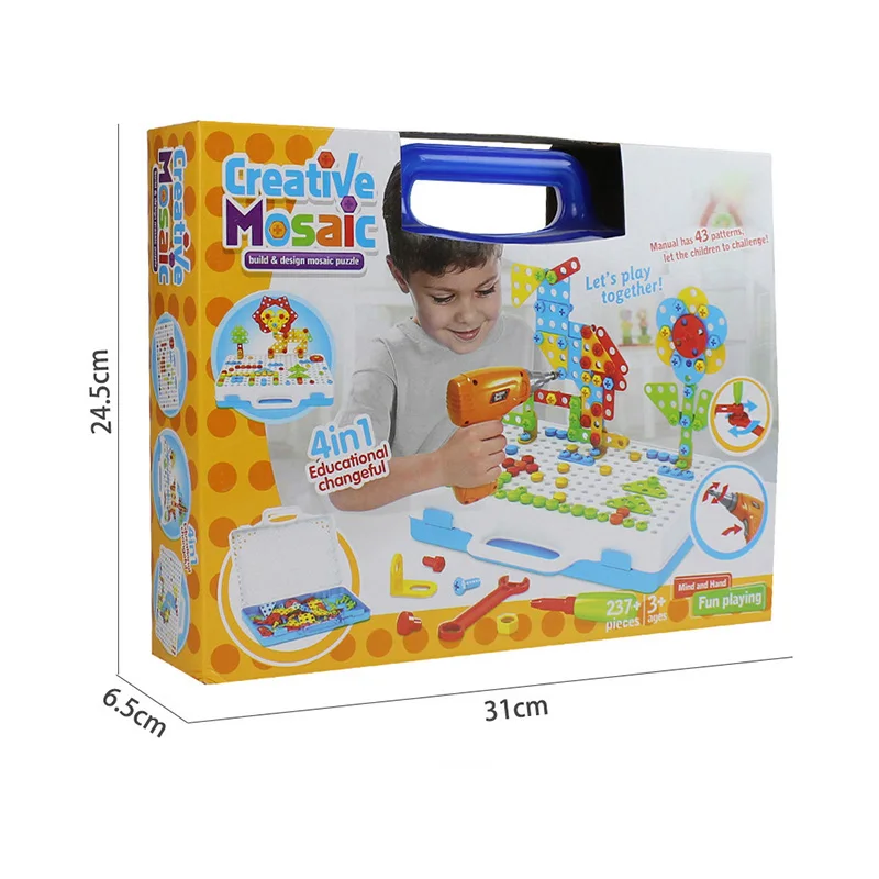 237 шт. Детская электрическая дрель винт группа гайка разборки инструментов