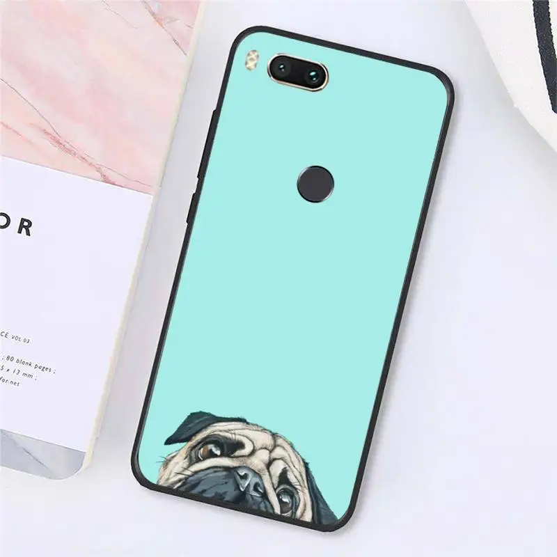

Pug dog cute cartoon animal Phone Case For Xiaomi Redmi note 7 8 9 t k30 max3 9 s 10 pro lite Luxury brand shell funda coque