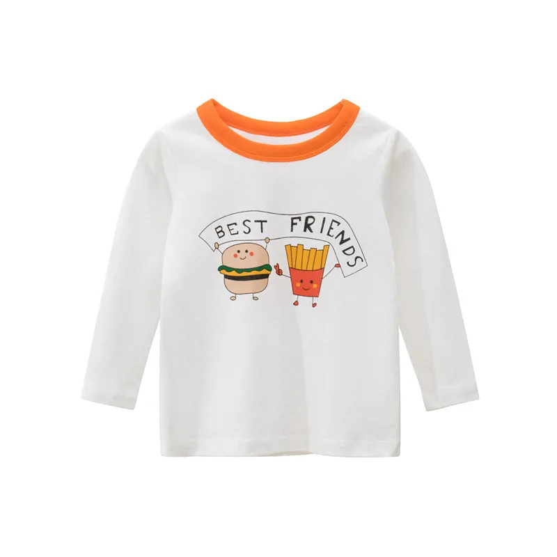 Милая хлопковая одежда для девочек от 1 до 8 лет на весну и осень детская футболка