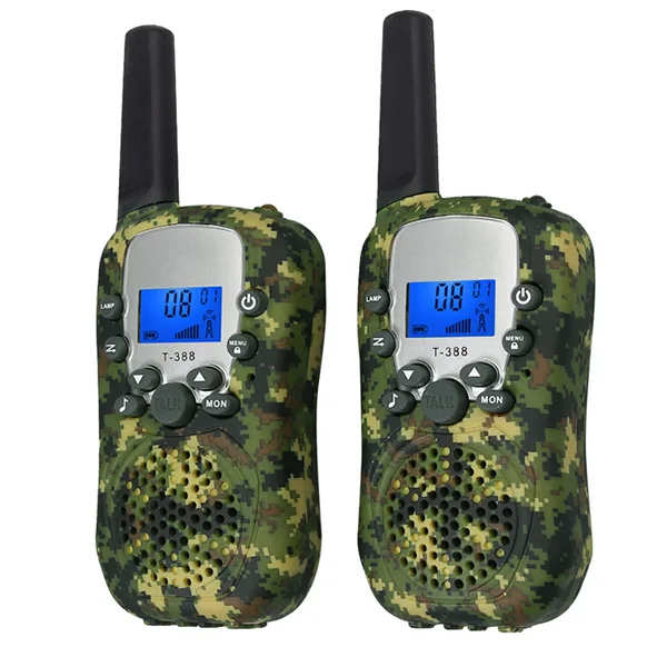 yellow ESYNiC T-388 детская рация Walky Talky 8 каналов для мальчиков и девочек 3 км Диапазон Встроенный светодиодный фонарь 2 способ радио - Цвет: yellow
