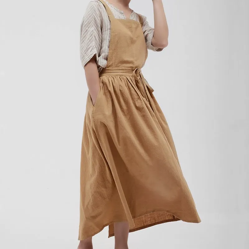 Длинный хлопковый фартук D9 одежда для работы флористов художников цветочных