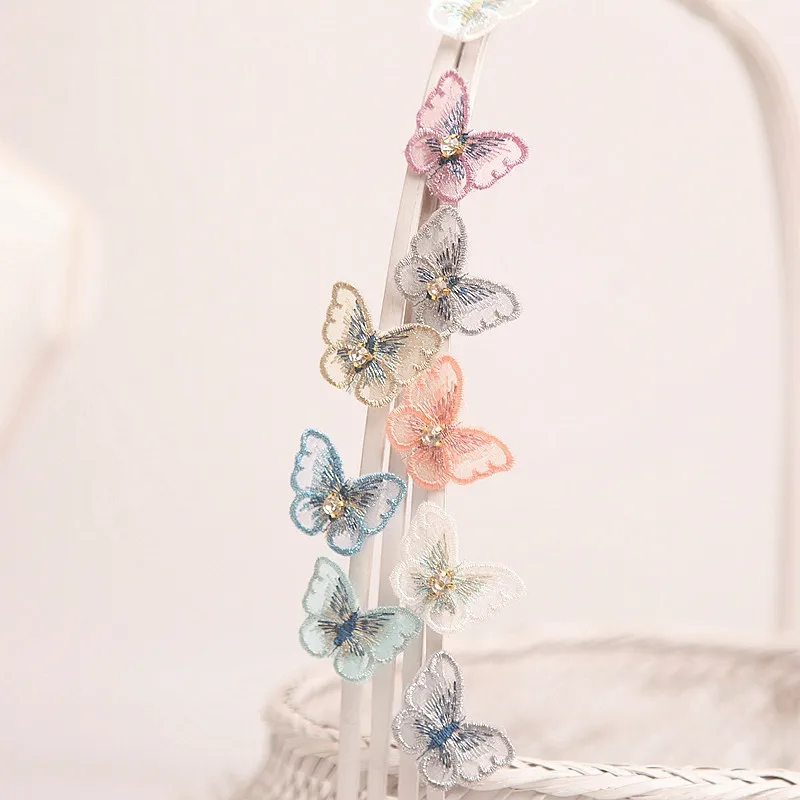 4 шт./компл. 3D стереоскопические нашивки-бабочки кружевная ткань вышитые головные