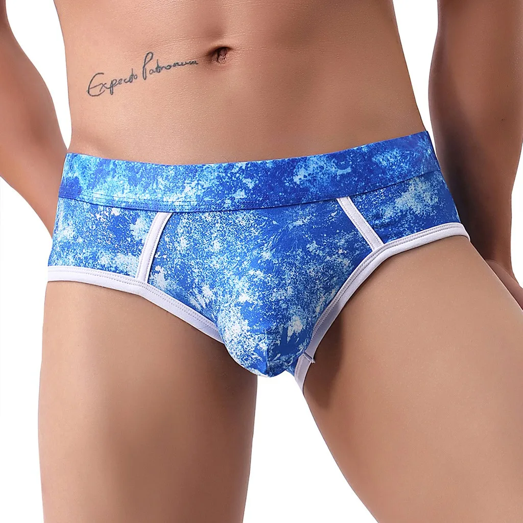 Мужское нижнее белье с принтом мягкие дышащие трусики короткие сексуальные