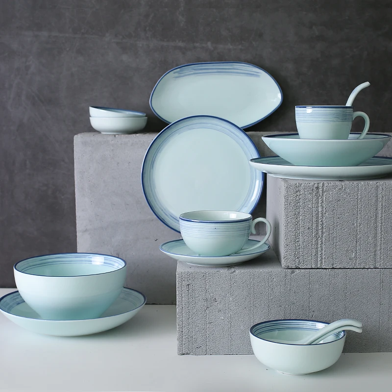 Японская керамическая посуда чаши для риса и супа блюдо приправа в виде